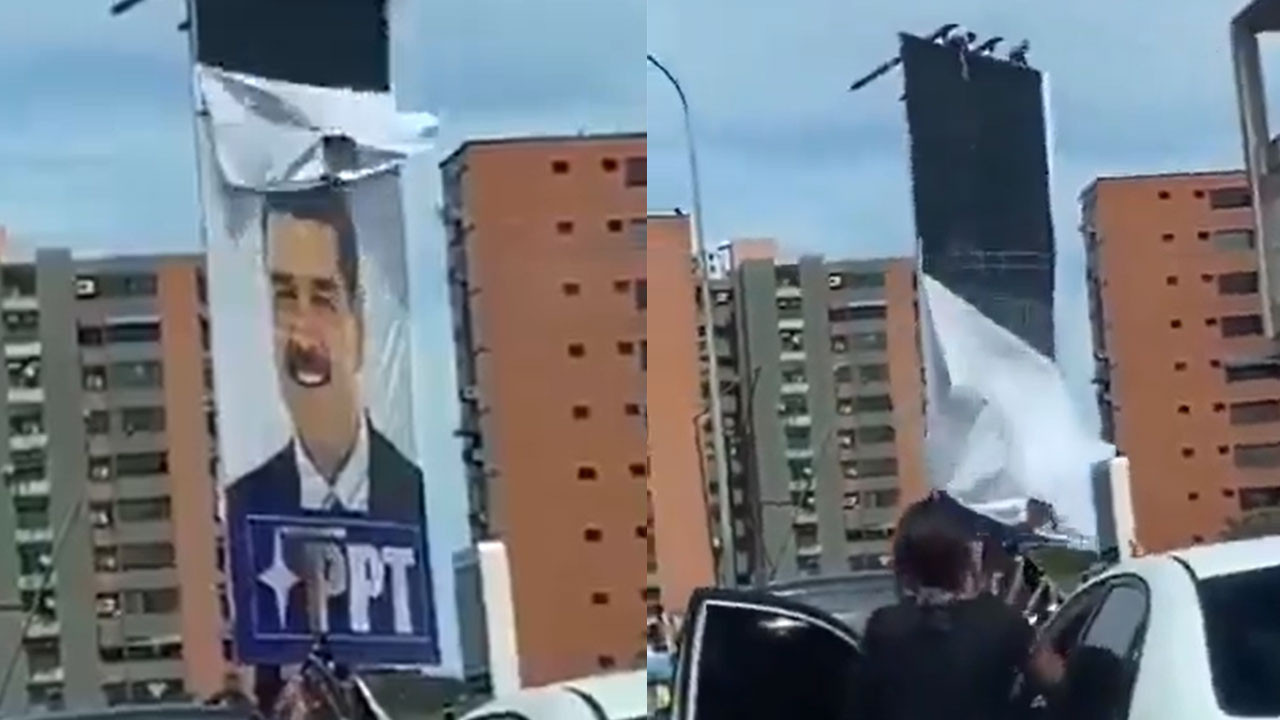 Venezuela'da Maduro'ya ait posterler indirildi