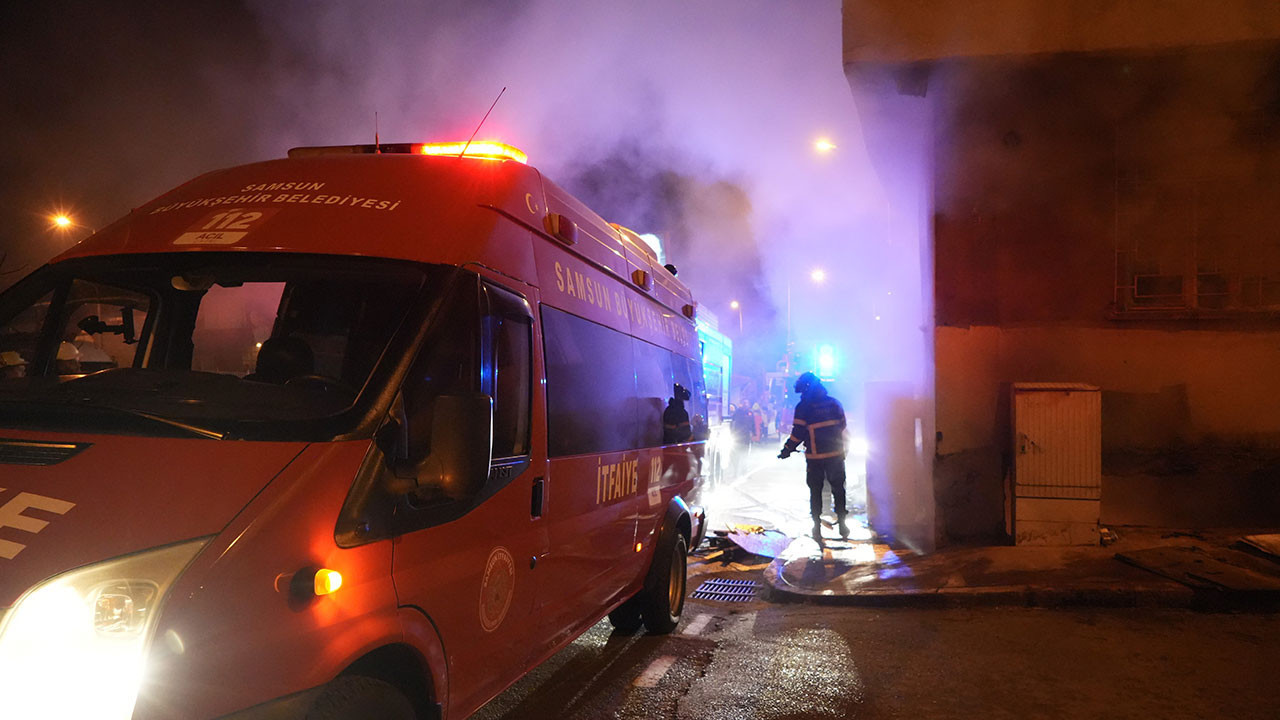 Samsun’da bina yangınında can pazarı: 8 kişi dumandan etkilendi