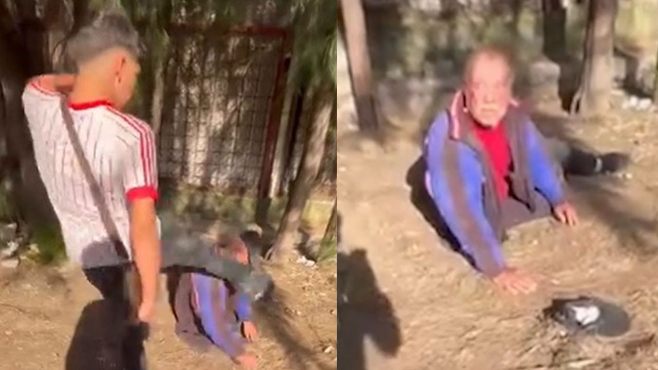 Sokakta uyuyan yaşlı adamı uyandırıp yüzüne tekme attılar! İki şüpheli gözaltında