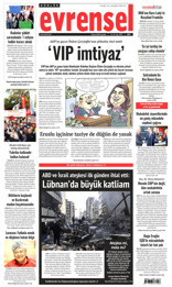 Evrensel Gazetesi Manşeti