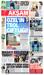 Akşam Gazetesi Manşeti