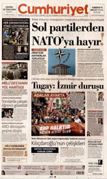 Cumhuriyet Gazetesi Manşeti