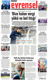 Evrensel Gazetesi Manşeti
