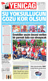 Yeniçağ Gazetesi Manşeti