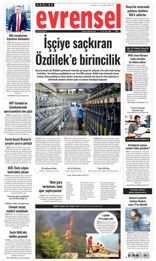 Evrensel Gazetesi Manşeti