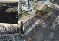 İzmir’de yanan alanlar dronla görüntülendi