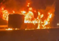 Arnavutköy'de İETT otobüsü alev alev yandı