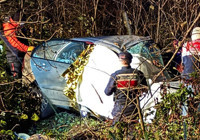 Giresun'da dere yatağına devrilen otomobildeki bekçi öldü