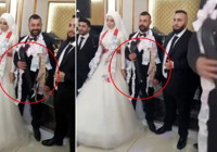 Damada düğünde pompalı tüfek