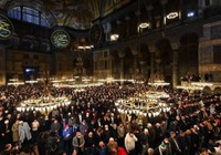 Ayasofya Camii'nde 88 yıl sonra ilk teravih namazı kılındı