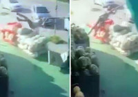 Şiddetli rüzgarda havalanan şemsiye ile uçtu