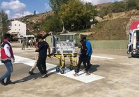 Yeni doğan bebek için ambulans helikopter havalandı