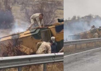 Mardin'de, zırhlı askeri araç şarampole devrildi