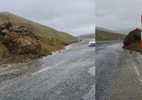 Muş-Erzurum karayolunda heyelan