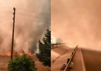 Burdur'da yangın: Yol ulaşıma kapandı