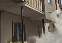 Sivas'ta korkutan apartman yangını