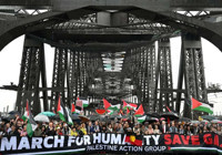 Sidney’de Gazze için tarihi yürüyüş: On binlerce kişi ateşkes ve yardım çağrısı yaptı