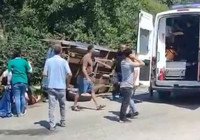 Fındık işçilerinin taşındığı römork devrildi; 7 yaralı
