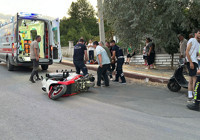 Kaldırıma çarpan motosikletin sürücüsü ağır yaralandı