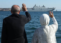 Büyük gurur: Mavi Vatan'ın Muhafızları İstanbul Boğazı'nda... Cumhurbaşkanı Erdoğan Türk donanmasını selamladı