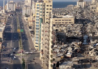 Gazze'de İsrail'in neden olduğu yıkım havadan görüntülendi