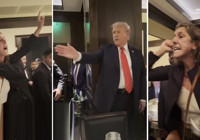 Trump restoranda yuhalandı! “Özgür Filistin” sloganlarıyla protesto edildi