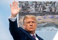 Tel Aviv sahilinde Trump’a mavi kumlu karşılama:  “Evine hoş geldin”