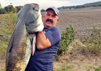 Oltayla 70 kiloluk yayın yakaladı