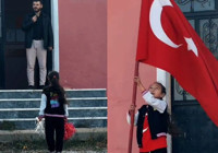 1 öğretmenli, 1 öğrencili 29 Ekim kutlaması