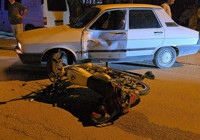 Otomobil ile motosiklet çarpıştı: 1 yaralı