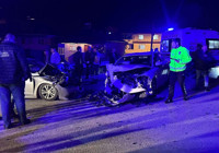 Düzce'de iki otomobilin çarpışması sonucu 7 kişi yaralandı