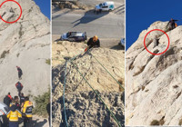 Van Tuşba’da kayalıklarda mahsur kalan vatandaş 3.5 saatlik çalışmayla kurtarıldı