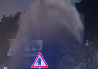 Muğla Bodrum'da içme suyu isale hattı patladı