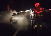 Tokat'ta seyir halindeki motosiklet alev aldı