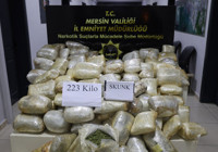 Mersin’de 223 kilogram skunk maddesi ele geçirildi