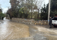 Bodrum'da cadde ve sokaklar göle döndü