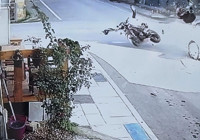 Edirne'de motosiklet sürücüsünün hayatını kaybettiği feci kaza kamerada