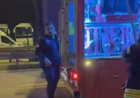 Seyir halindeki tır alev aldı