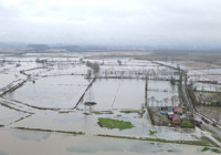 Terme'de ovada su taşkını, yüksekte kar esareti