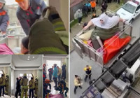 240 kiloluk obezite hastası için ekipler seferber oldu: Vinçle indirilip, hastaneye götürüldü