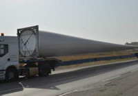 Rüzgar türbininin kanadı TIR'larla taşındı!