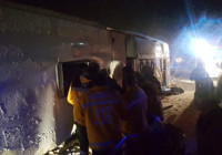 Kırşehir'de yolcu otobüsü devrildi