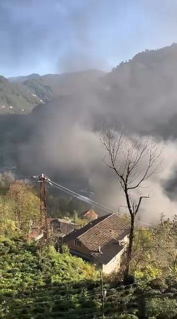 Rize'de şantiyede çıkan yangın söndürüldü - Resim: 1