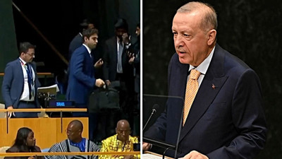 Erdoğan konuşurken, İsrail'in BM temsilcisi salondan ayrıldı