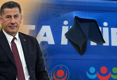 Oğan, Van'da saldırıya uğrayan seçim otobüsünün görüntülerini paylaştı