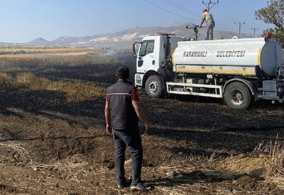 Burdur’da yaklaşık 30 dönüm tahıl ekili alan yandı