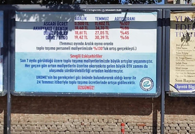 Belediye, ulaşım zammını afişle duyurdu: Üzgünüz!