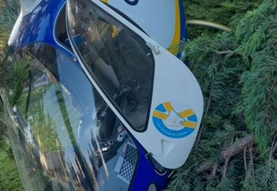Afyonkarahisar'da otelin bahçesine helikopter düştü