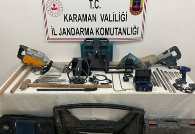 Karaman'da kaçak kazı yapan 5 şüpheli yakalandı