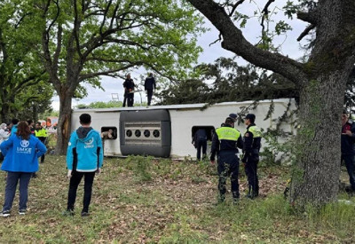 Kırklareli’nde yolcu otobüsü devrildi: 11 yaralı